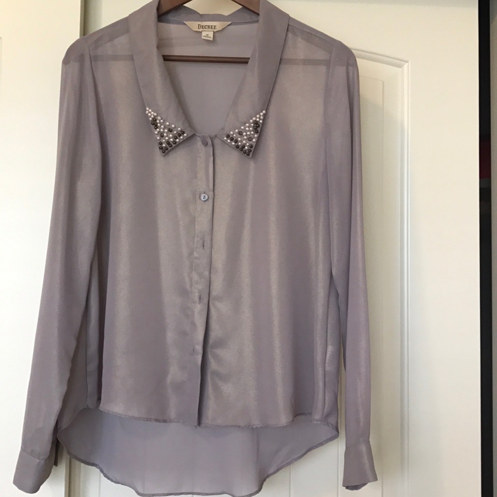 Pearls collar shirt/blouse